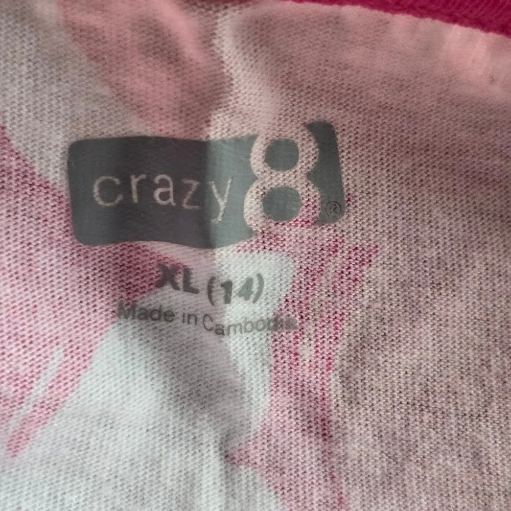 Crazy 8 Butterfly Print Dress Kids XL 14 Pink‎ Sleeveless Fairycore Whimsical